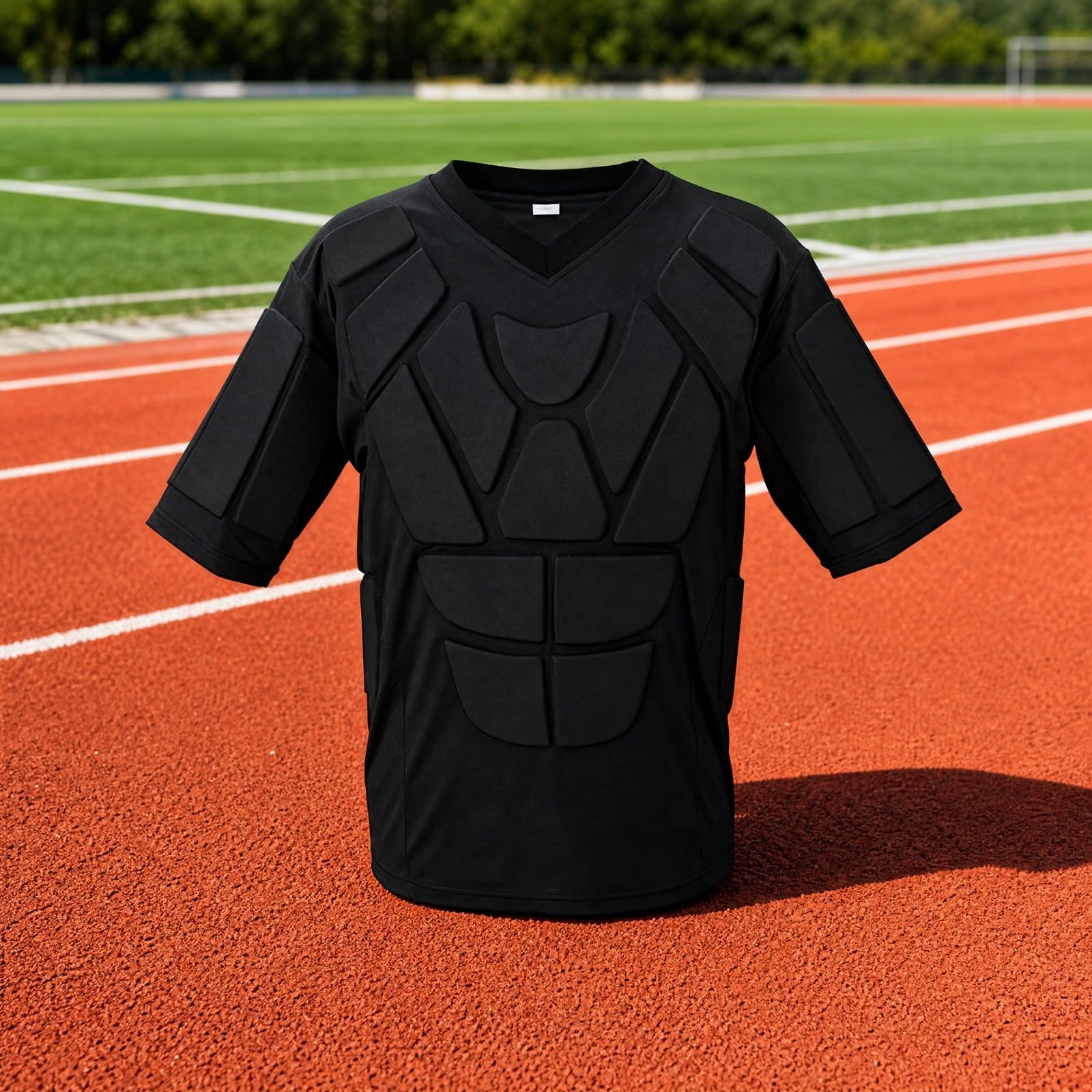 Maglia a Maniche Corte con Imbottitura EVmbottito Maglia Protettiva a Maniche Corte Antiurto Equipaggiamento Protettivo per Giocri Attivi, XL
