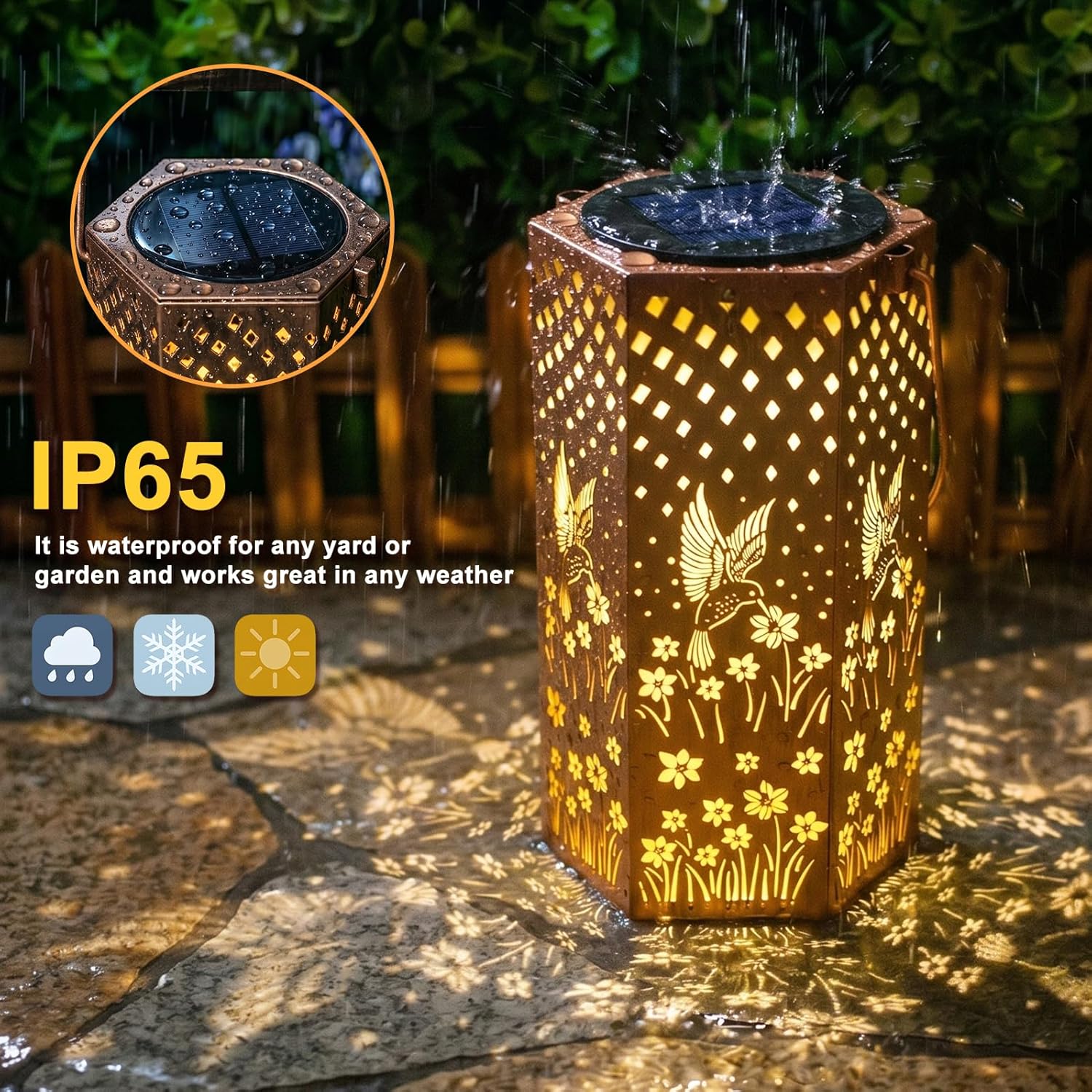 Mothers Day Gifts for Mom Grandma - Birthday Gifts for Women, Hummingbird Solar Lanterns Outdoor Waterproof, Garden Decor for Outside