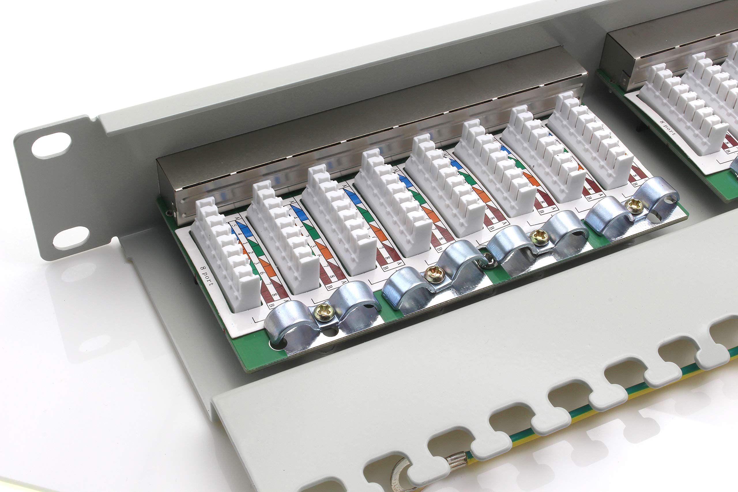 1aTTack.de 367464 Panneau de brassage CAT6 24 ports panneau de distribution blanc LSA+ technologie de connexion distribution réseau - RJ45 - TIA 568 A/B - blanc