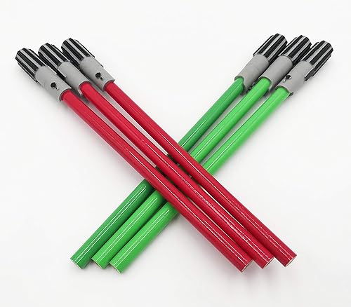 Lápices de espada de sable de luz de neón, recuerdos de fiesta o suministros escolares, verde y rojo para fanáticos de Star Wars (paquete de 6)