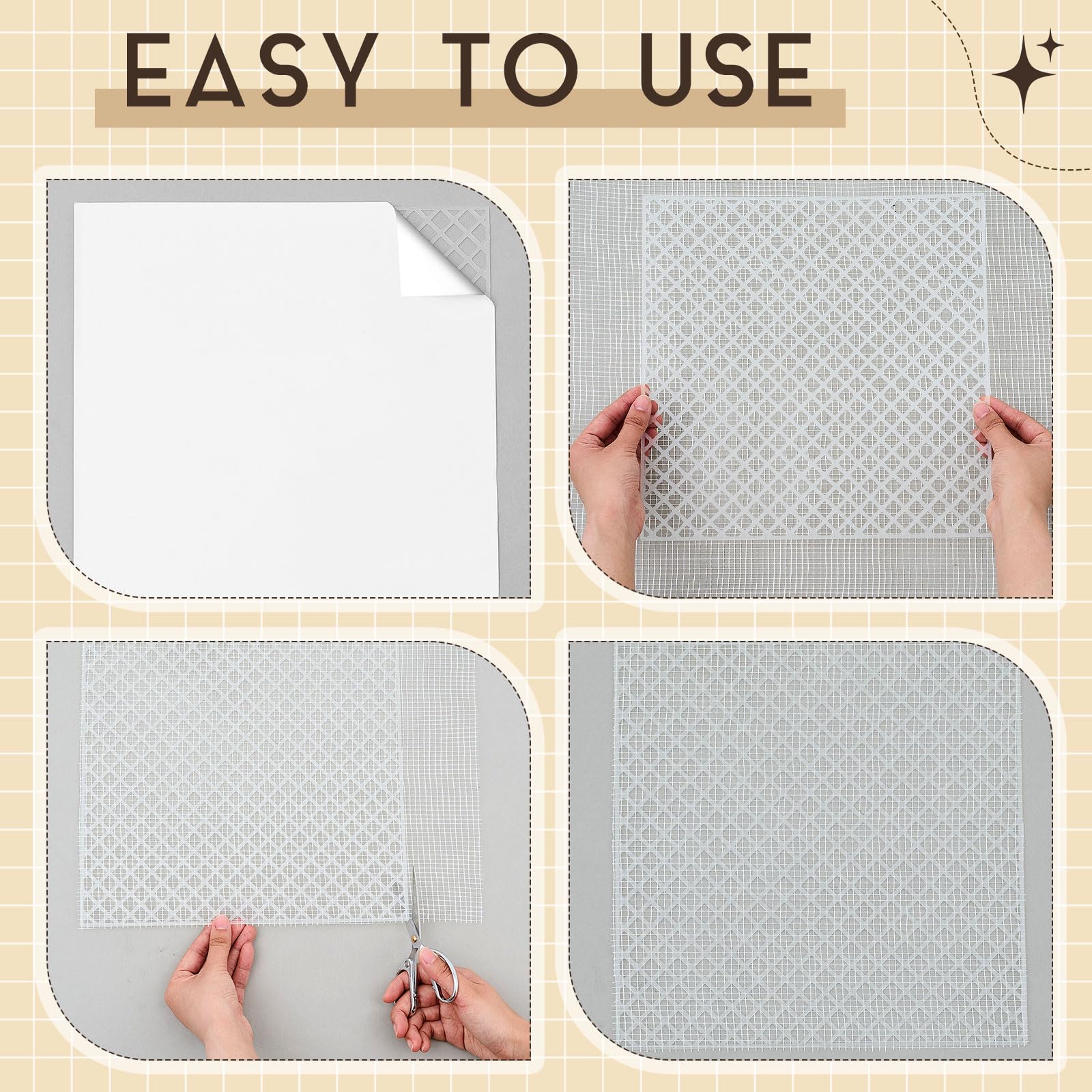 Teenyyou 22 griglie per mosaico con retro in rete con forte adesivo per installazione di piastrelle, 30,5 x 30,5 cm, resistenti alcaline in fibra di vetro