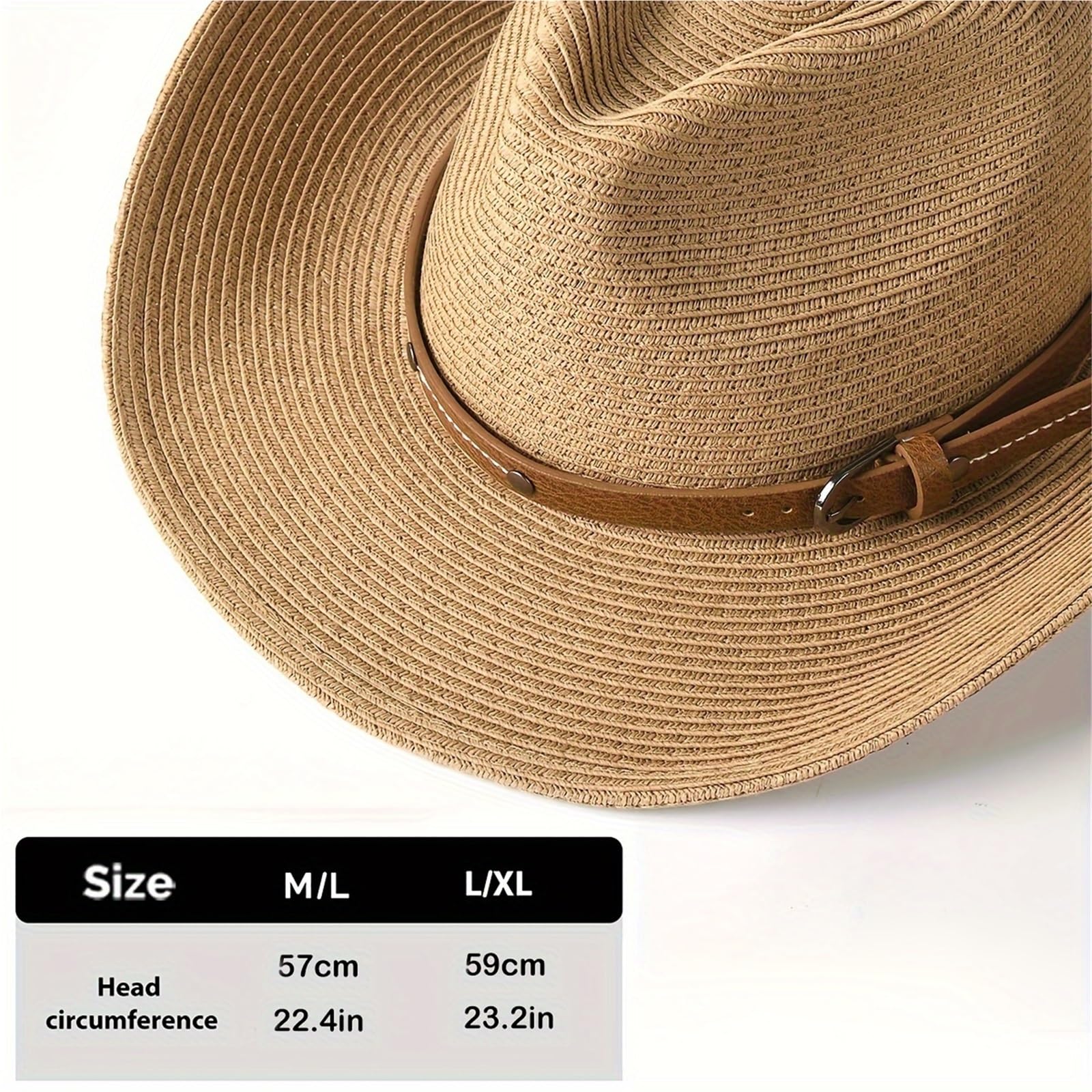 Sombrero de vaquero occidental, sombrero de paja plegable de ala grande for playa, verano y sol.