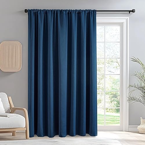 Miniatura 67 de Cortinas opacas de 96" de largo, juego de 2 paneles, cortinas opacas para dormitorio de 96" de largo, cortinas con bolsillo para barra que ahorran