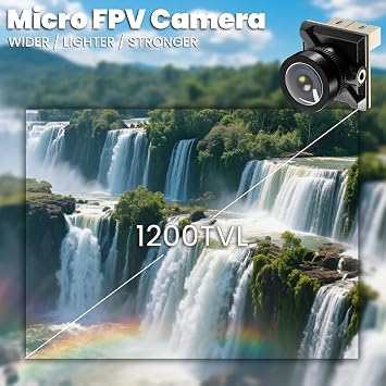 FPV Camera for DIY Tiny Whoop 1/3'' CMOS Sensor 1200TVL with 160 Wide Angle, Switchable NTSC/PAL, JST-SH Cable & OSD Controller for Indoor Tiny Whoop Quadcopters, RC Cars, RC Boats