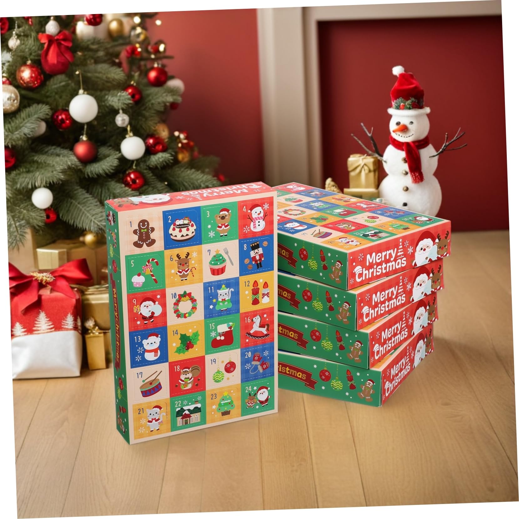 Cabilock 15stücke Diy-ferien-countdown Feiertags-adventskalender-tage-boxen Leere Pralinenschachteln Karussell-papierbonbonschachtel Für Kleine Feiertags-goodie-boxen