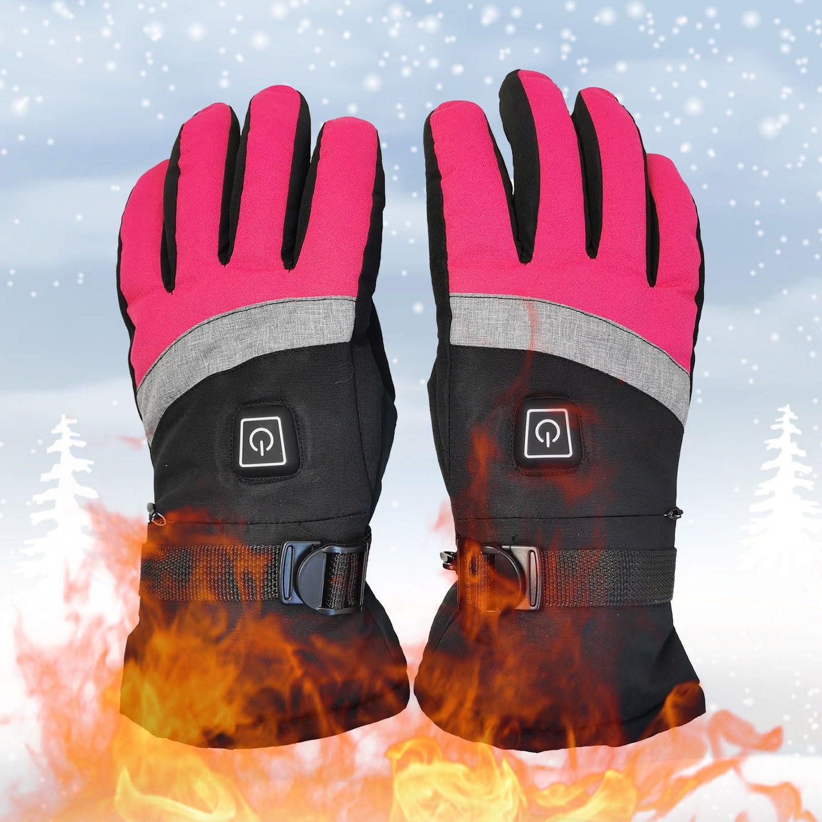 Guantes térmicos para hombre y mujer, guantes cálidos de invierno para clima frío, pantalla táctil, calentadores térmicos perfectos para entrenamiento, esquí, caza, pesca, ciclismo (rosa intenso,