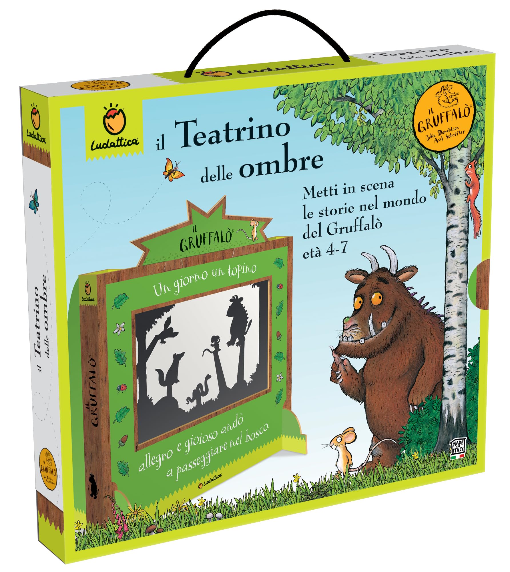 Ludattica Il Teatrino delle Ombre del Gruffalò Teatro delle Ombre per Bambini 3+ | Personaggi e Scenario in Legno | Gioco Creativo ed Educativo | 4-7 Anni | Made in Italy