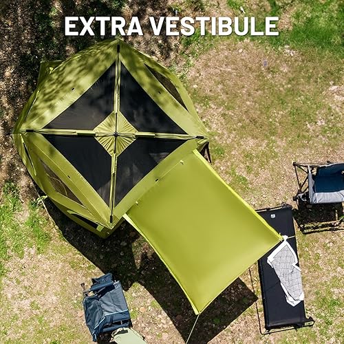 Miniatura 7 de TIMBER RIDGE Tienda de campaña para 4 personas con 8 ventanas, fácil de instalar en 60 segundos, resistente a la intemperie, con mosca de lluvia