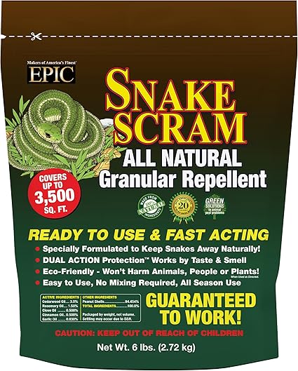 Snake Scram All Natural Granular Repellent - All-Natural, Animal, People and Pet Safe Granule from EPIC Repellents (6 lb)