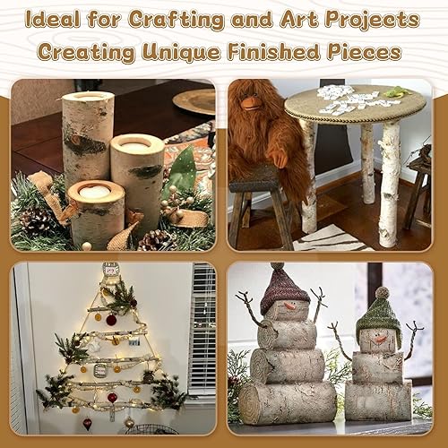 Miniatura 6 de Paquete de 12 troncos de abedul para decoración de chimenea, ramas de madera de abedul decorativas naturales (1.6 a 2.4 pulgadas de diámetro x 16.5