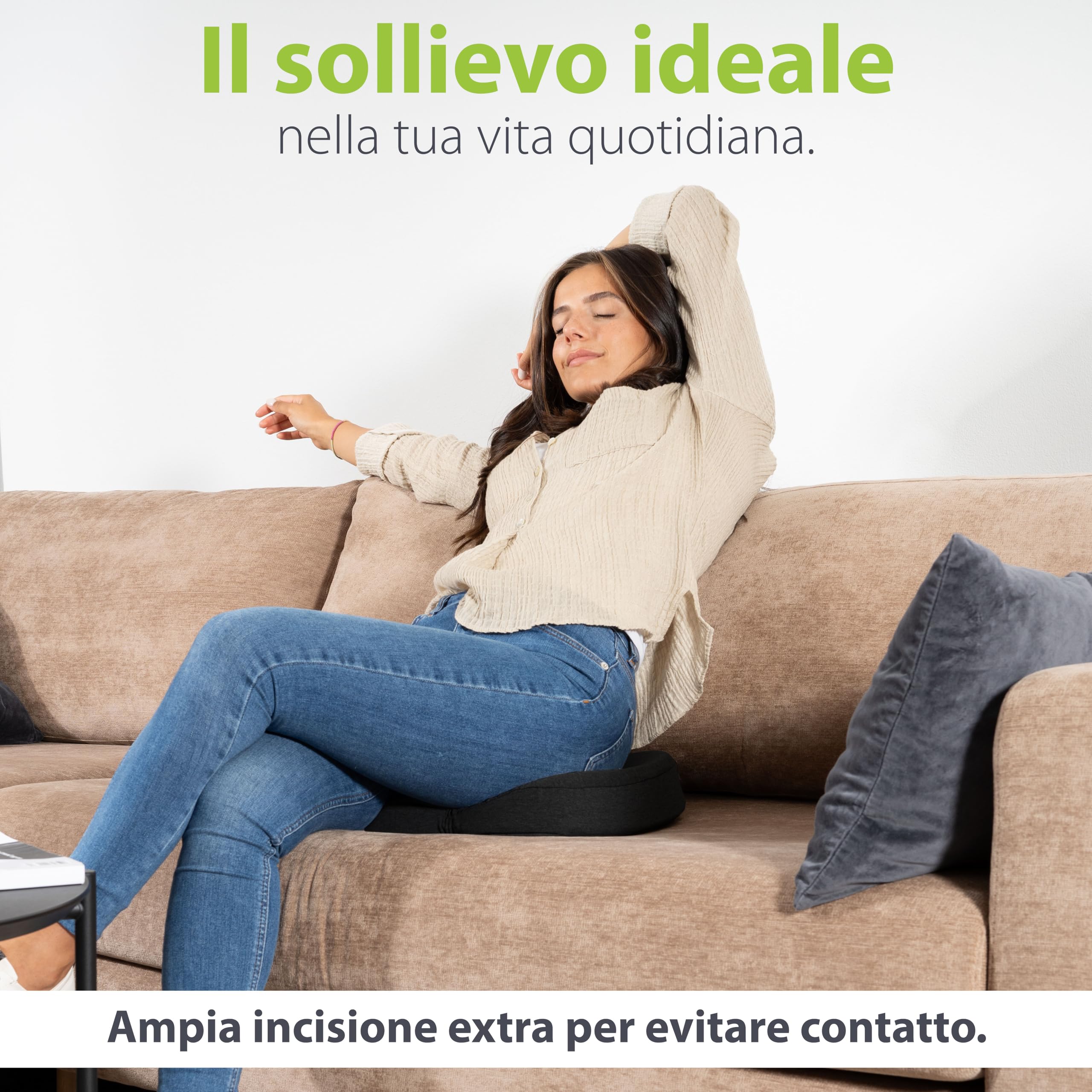 feela. Cuscino ortopedico a cuneo per sedie [3 gradi di durezza] Cuscino a cuneo per ufficio, viaggi, sedie da gioco, seduta in memory foam per piccole persone | sollievo per schiena e nervo sciatico