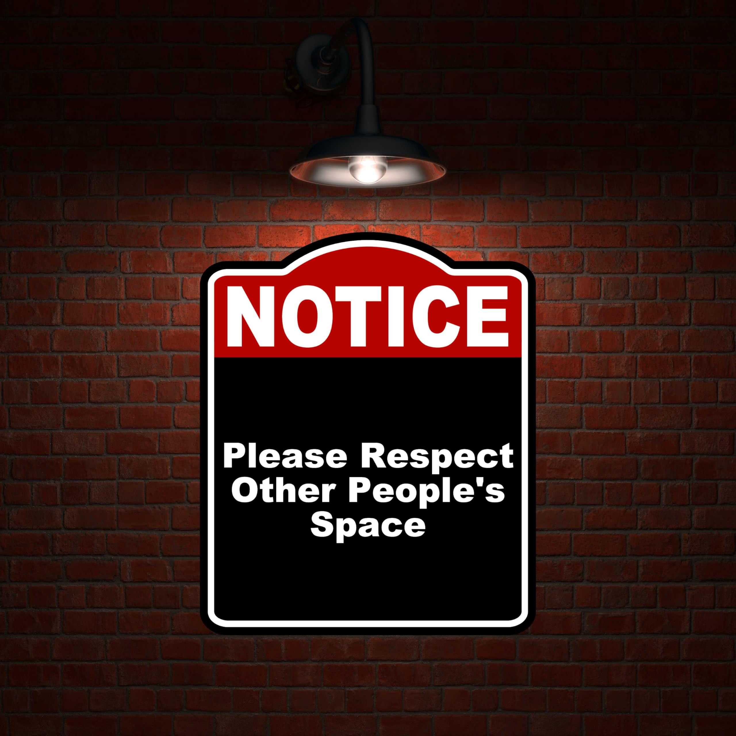 Amazon.com: Please Respect Other People's Space Notice Red Black