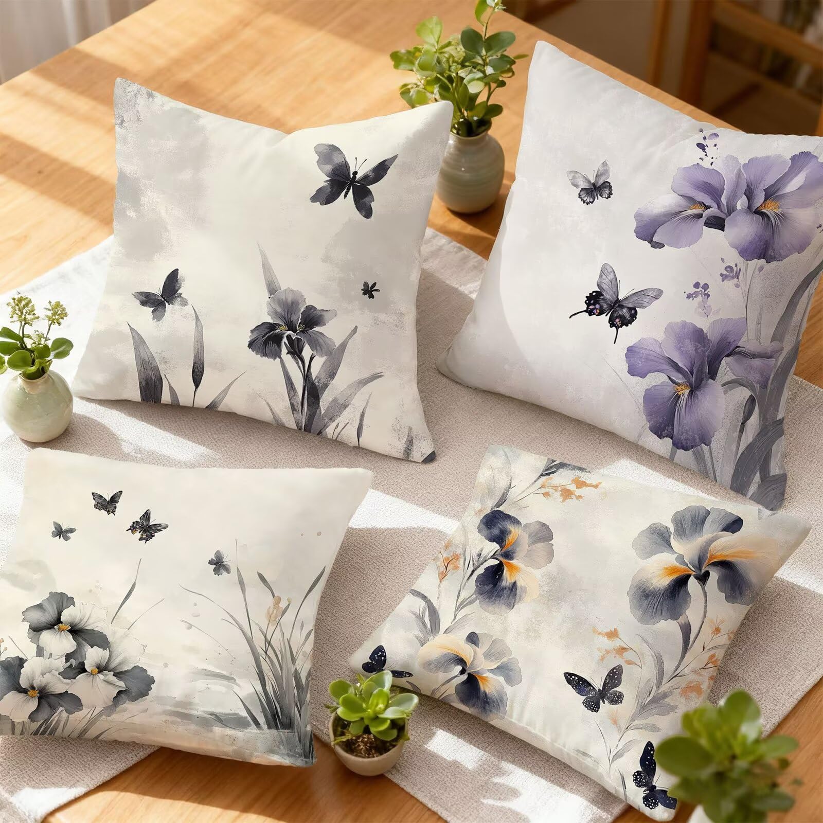 PúRpura Funda Cojin 60x60 Gris Funda Almohada 60x60 Cojines Sofa Súper Suave Fundas Cojines Decorativos Fundas Almohadas 4 Piezas Almohada Cervicales y Cuello, para Hogar Cama Salon Decoracion E - 605