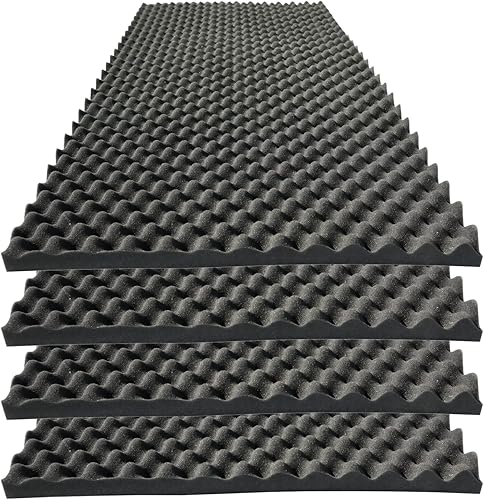 Miniatura 1 de 4 paneles acústicos, 48 x 24 x 2 pulgadas, paneles de pared de espuma insonorizada de espuma de espuma con cancelación de ruido ignífugos de alta