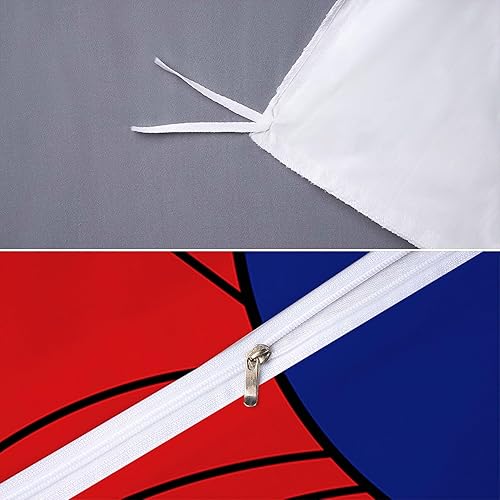 Miniatura 4 de Juego de funda de edredón de tela de araña de dibujos animados, tamaño Queen, funda de edredón de araña roja animé con cremallera para niños,