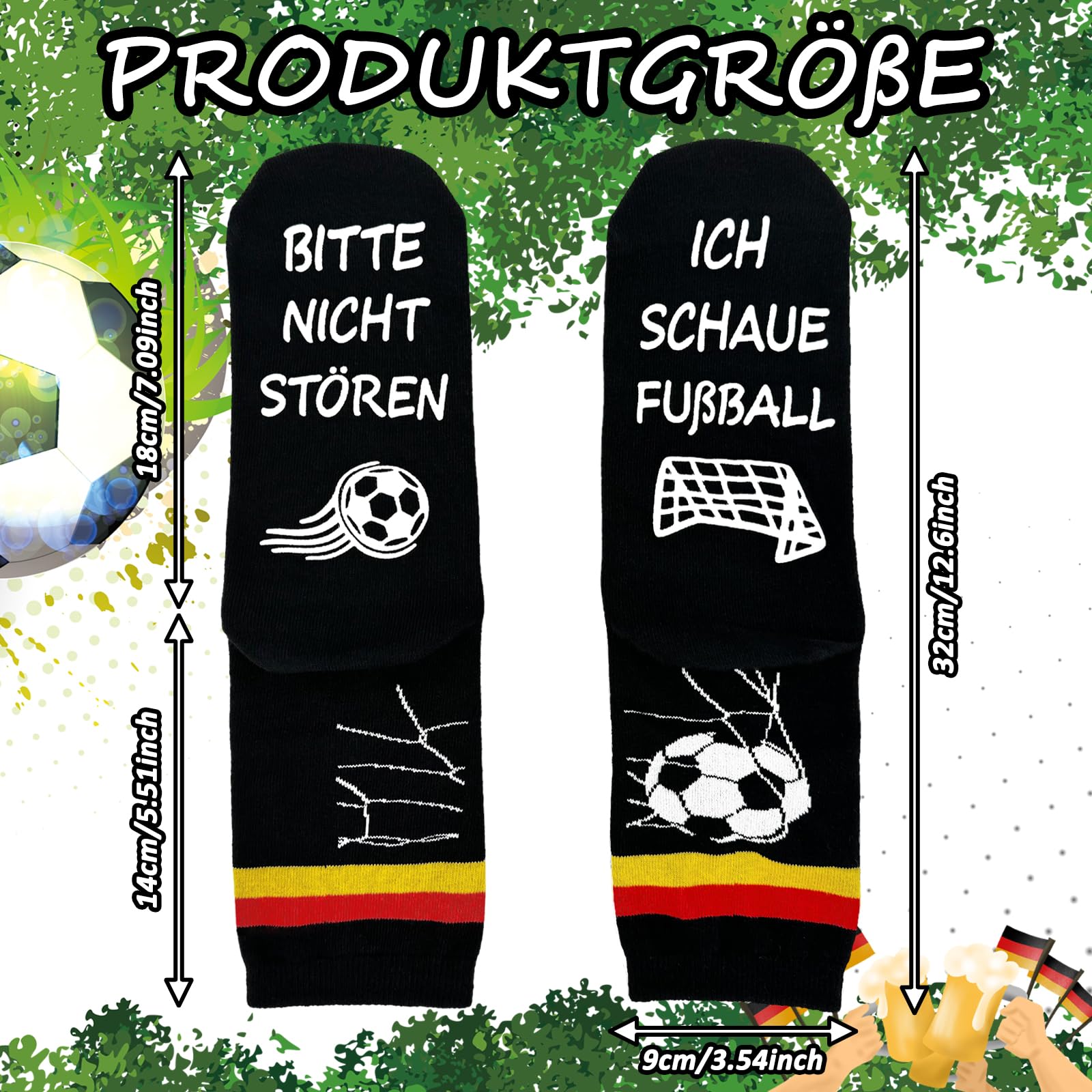 DADAPANGHU Fussball Socken, Lustige Geschenke für Männer Kleinigkeiten, Fußball Socken Fussball Geschenke Jungen Football Socks, Geburtstagsgeschenk Weihnachtsgeschenke Fußball WM 2026 Fanartikel - 3