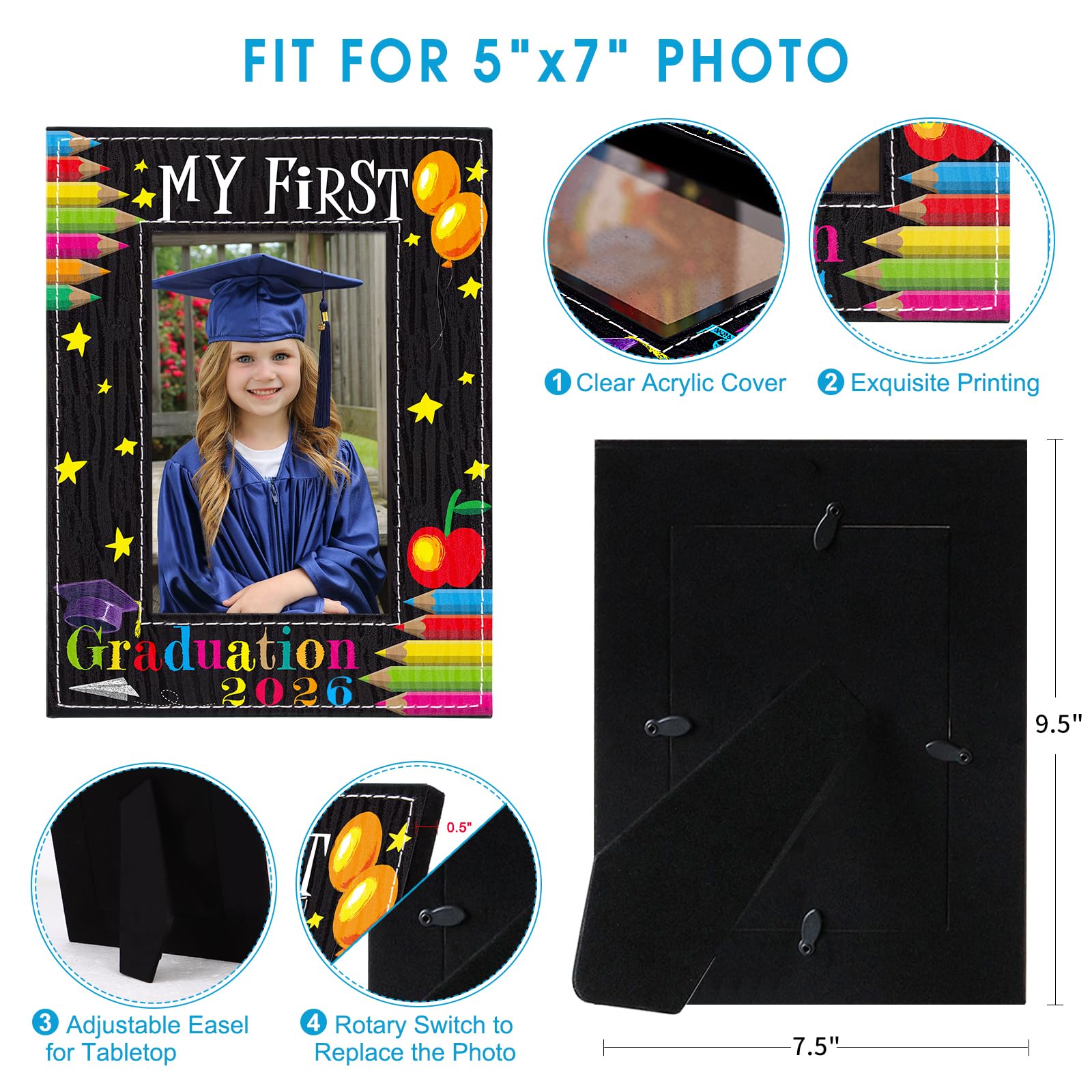 Cornice Collage Per Foto Scolastiche Pre-K-12, 15 Aperture Con Passepartout Nero, Include Copertura In Plexiglass, 41,9 X 31,5 Cm