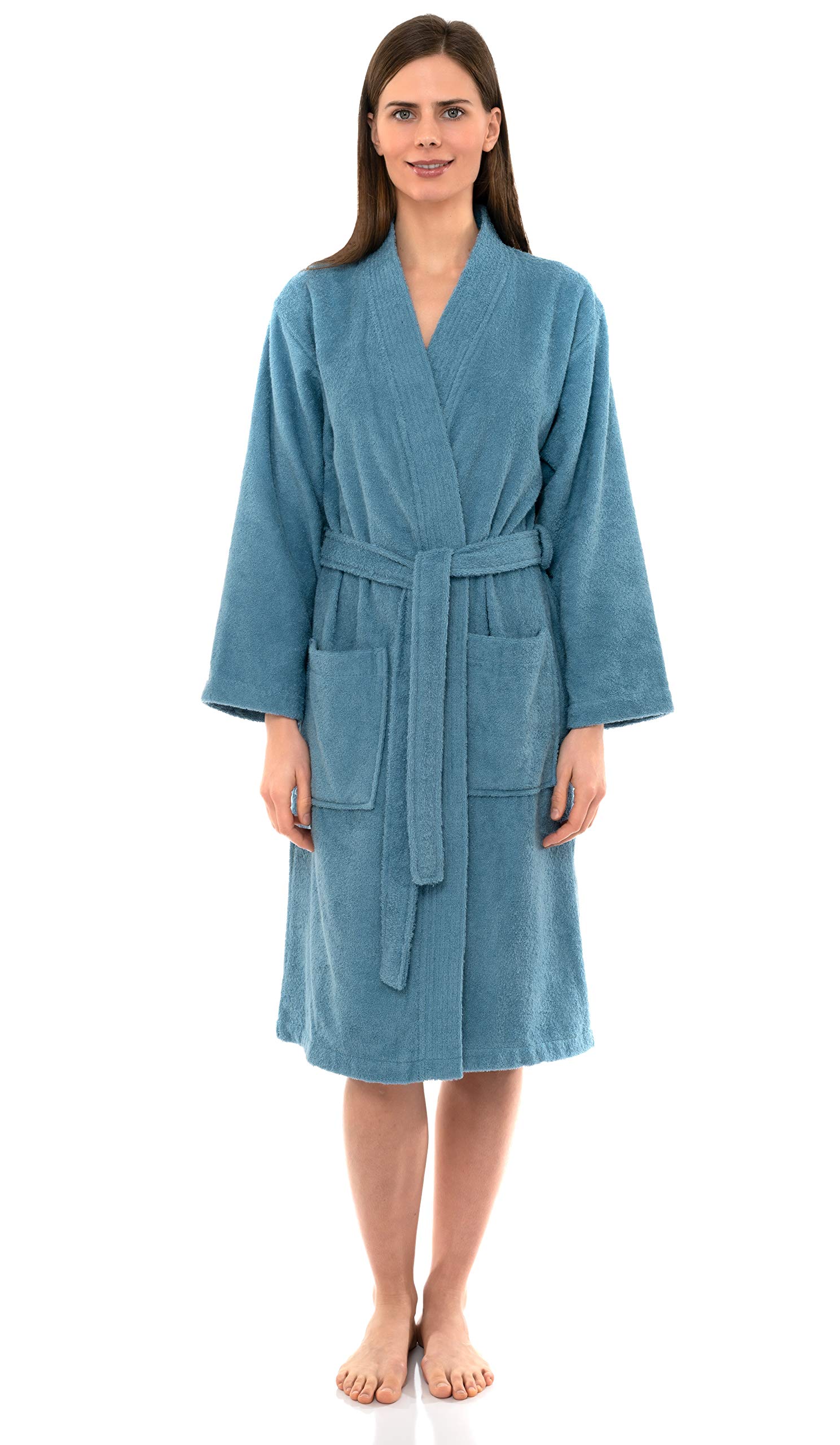 TowelSelections Womens Robe Cotton Kimono Bathrobe for Women Knee Length Terry Cloth Towel Robes for Women XS to 4X