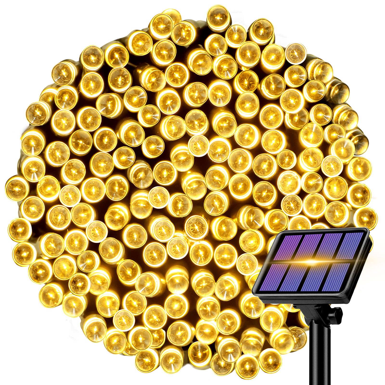 litogo 24M 240LED Guirnalda Luces Exterior Solar, 8 Modos Luces de Navidad Solares Exterior, Impermeable Cadena de Luces para Jardín, Terraza, Patio, Fiesta, Boda