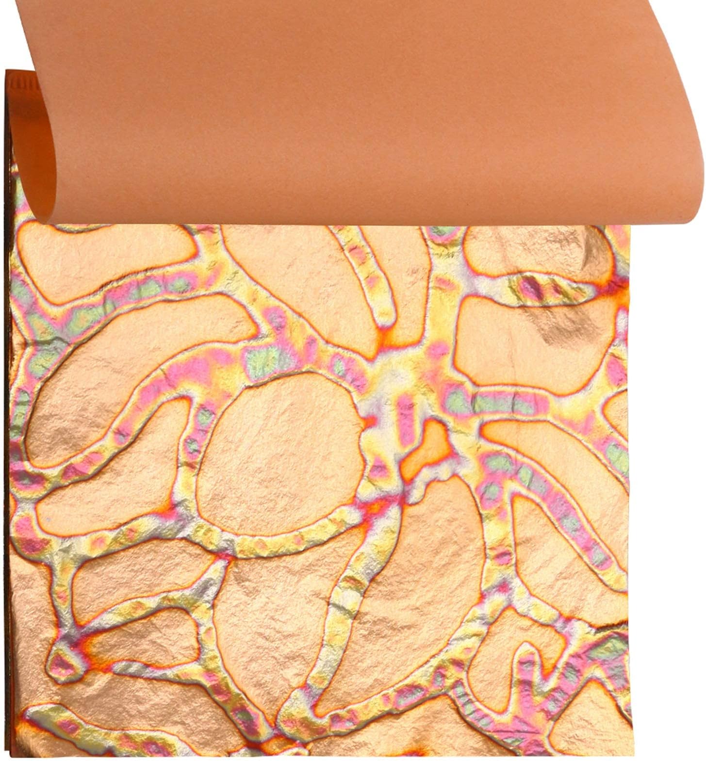 KINNO Variegated Gold Leaf Sheets - Multiple Types of Metal Leaf Papers with Patterns for Gilding Projects,Type10
