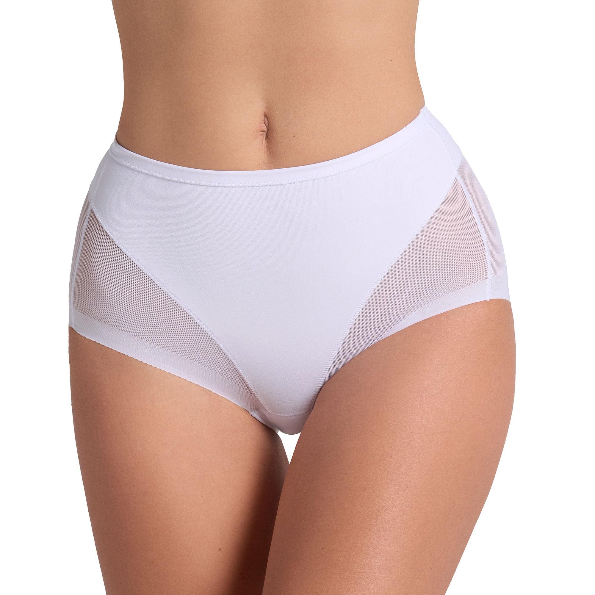 Leonisa Women's White Super Comfy Control Shapewear Panty, Medium