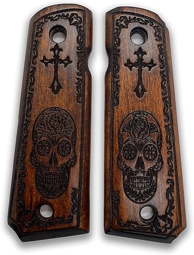 Miniatura 2 de Colt 1911 - Empuñadura de pistola de nogal de tamaño completo 1911 (gobierno/comandante), hecha a mano de madera de nogal Ars.02