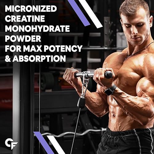 Miniatura 4 de Monohidrato de creatina micronizada en polvo  Suplemento de creatina para voluminización muscular magra, fuerza y energía, sin sabor, 33 porciones,