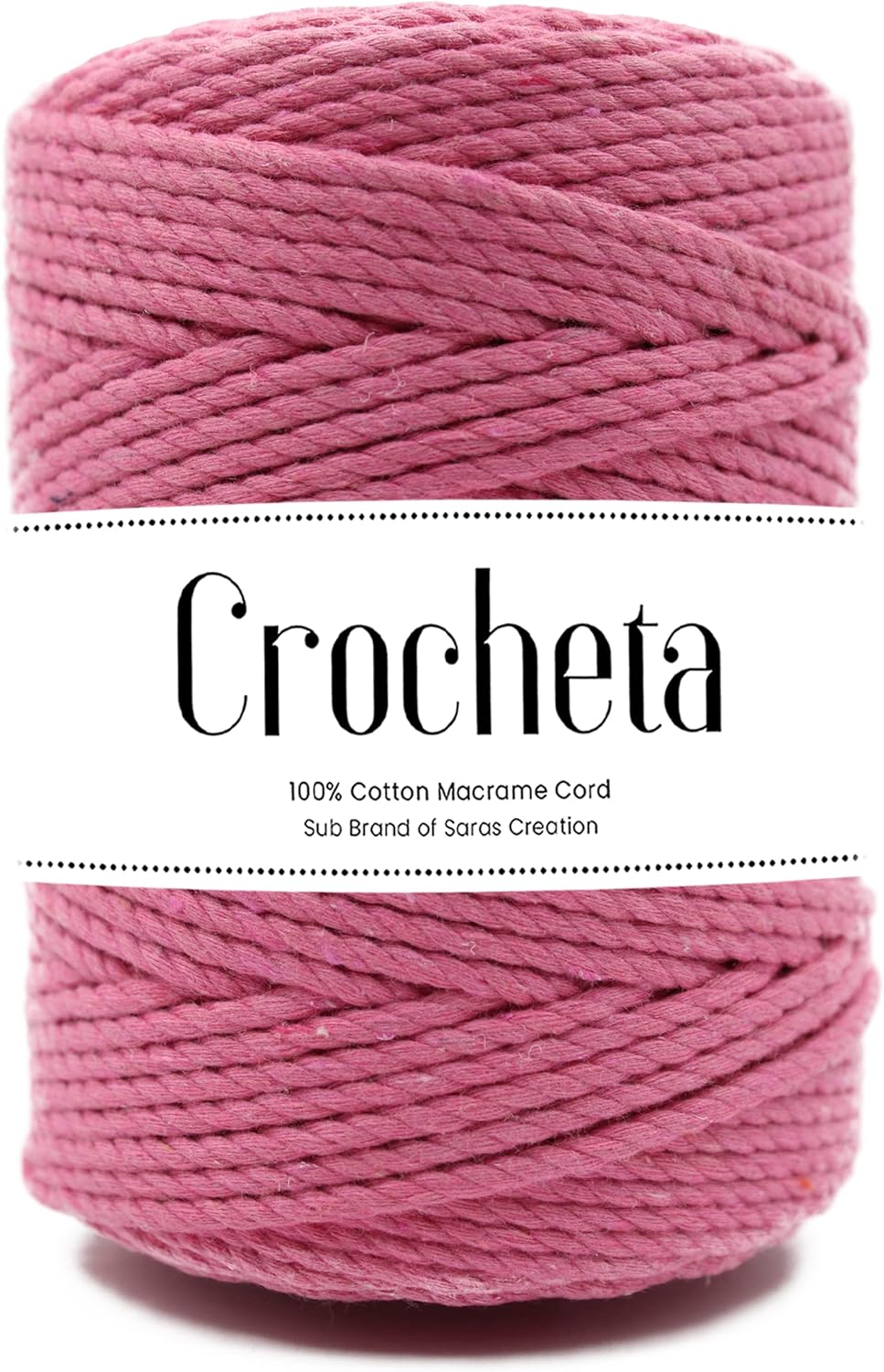 3 Ply Twisted Macrame Cord 3mm x 109Yards 100% Natural Cotton Like Macrame Rope Cotton Like Cord for Handmade Macrame Supplies, Wall Hanging, Plant Hangers (Peach, 3mmx109Yards)