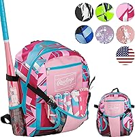 Rawlings REMIX Pink Backpack Equipment Bag for T-Ball Youth Baseball Softball - Durable Organized Gear Storage