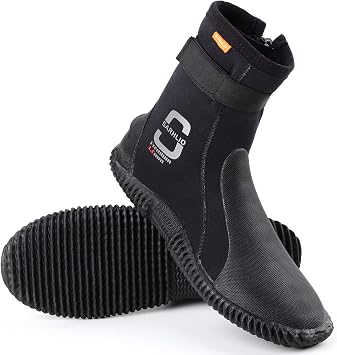 Neoprene Dive Boots Zippered Premium 3mm 5mm with Anti-Slip Sole for Water Sports Scuba Diving Snorkeling Rafting Kayaking Windsurfing