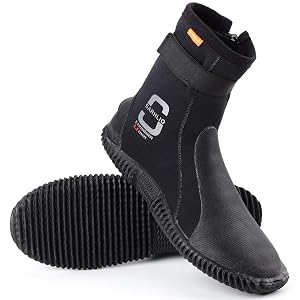 Neoprene Dive Boots Zippered Premium 3mm 5mm with Anti-Slip Sole for Water Sports Scuba Diving Snorkeling Rafting Kayaking