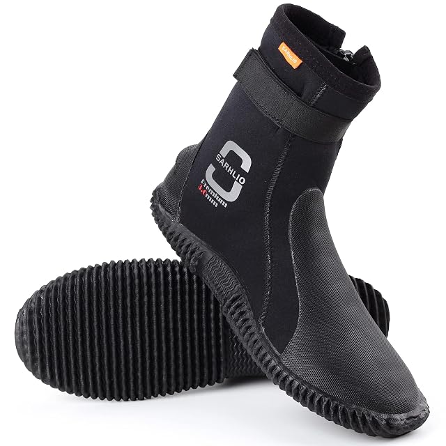 Neoprene Dive Boots Zippered Premium 3mm 5mm with Anti-Slip Sole for Water Sports Scuba Diving Snorkeling Rafting Kayaking