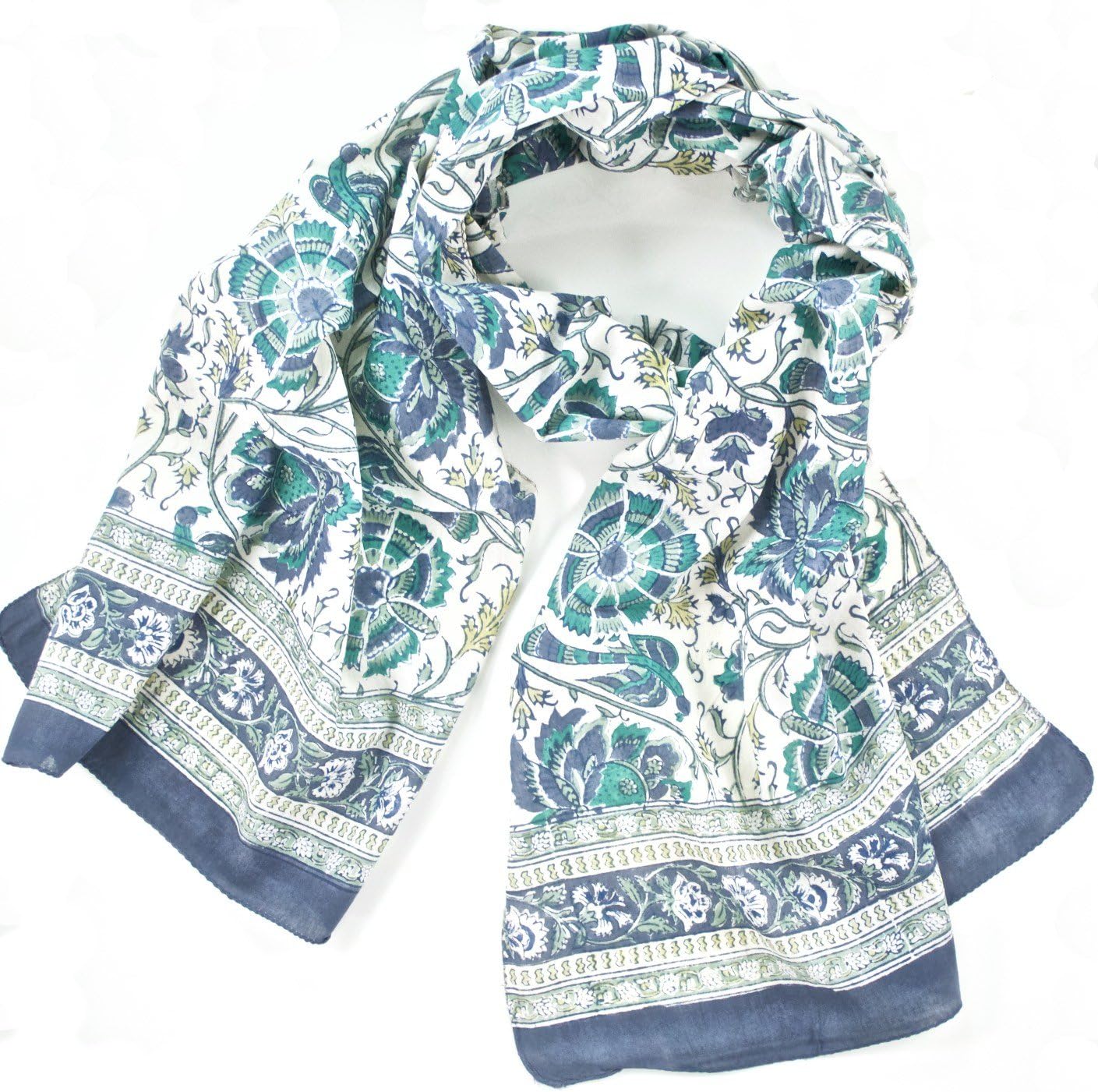 Anokhi womens Hand Block Printed Scarf