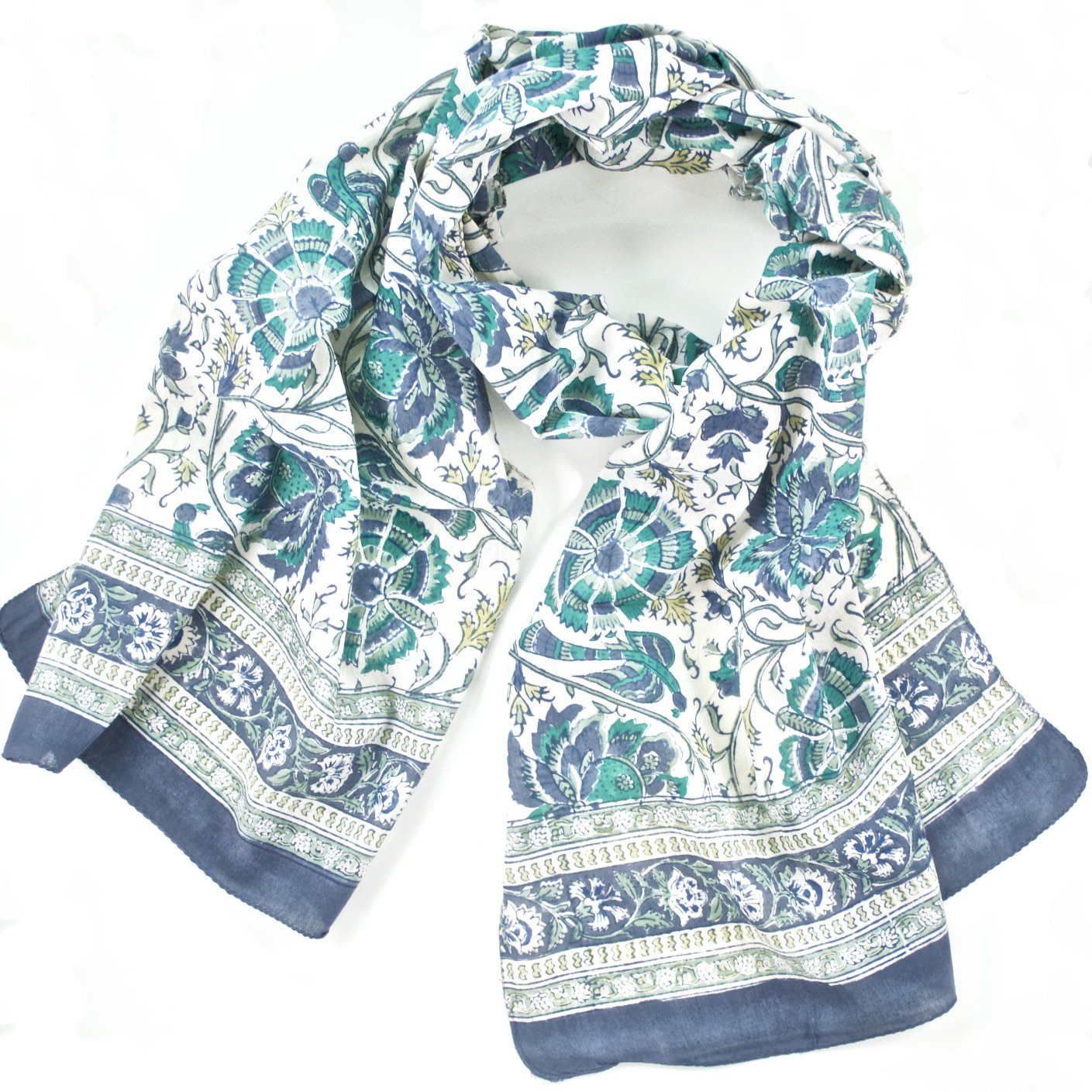 Anokhi womens Hand Block Printed Scarf