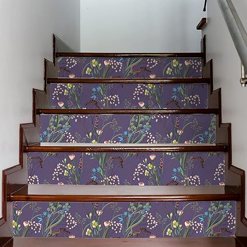 Miniatura 7 de VEELIKE Papel tapiz floral de flores silvestres secas, despegar y pegar para dormitorio, habitación de niñas, 17.7 x 354 pulgadas, autoadhesivo,