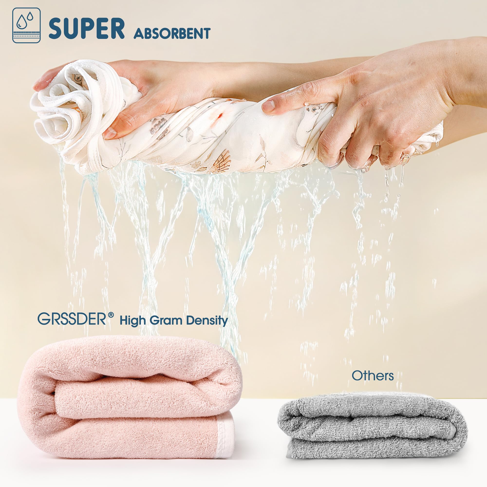 GRSSDER Baby-Kapuzenhandtuch für Neugeborene, superweiche Badetücher mit originellem Design, ultra-saugfähiges Strickfrottee, große Kleinkind-Handtücher mit Kapuze für Mädchen, Duschgeschenke für