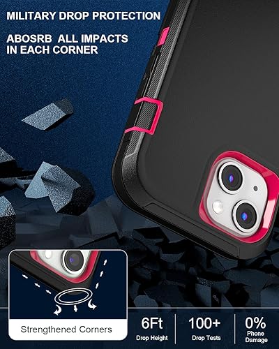 Miniatura 5 de DHCALL Funda para iPhone 13 (6.1 pulgadas), con 2 protectores de pantalla de vidrio templado + 2 protectores de lente de cámara protección contra