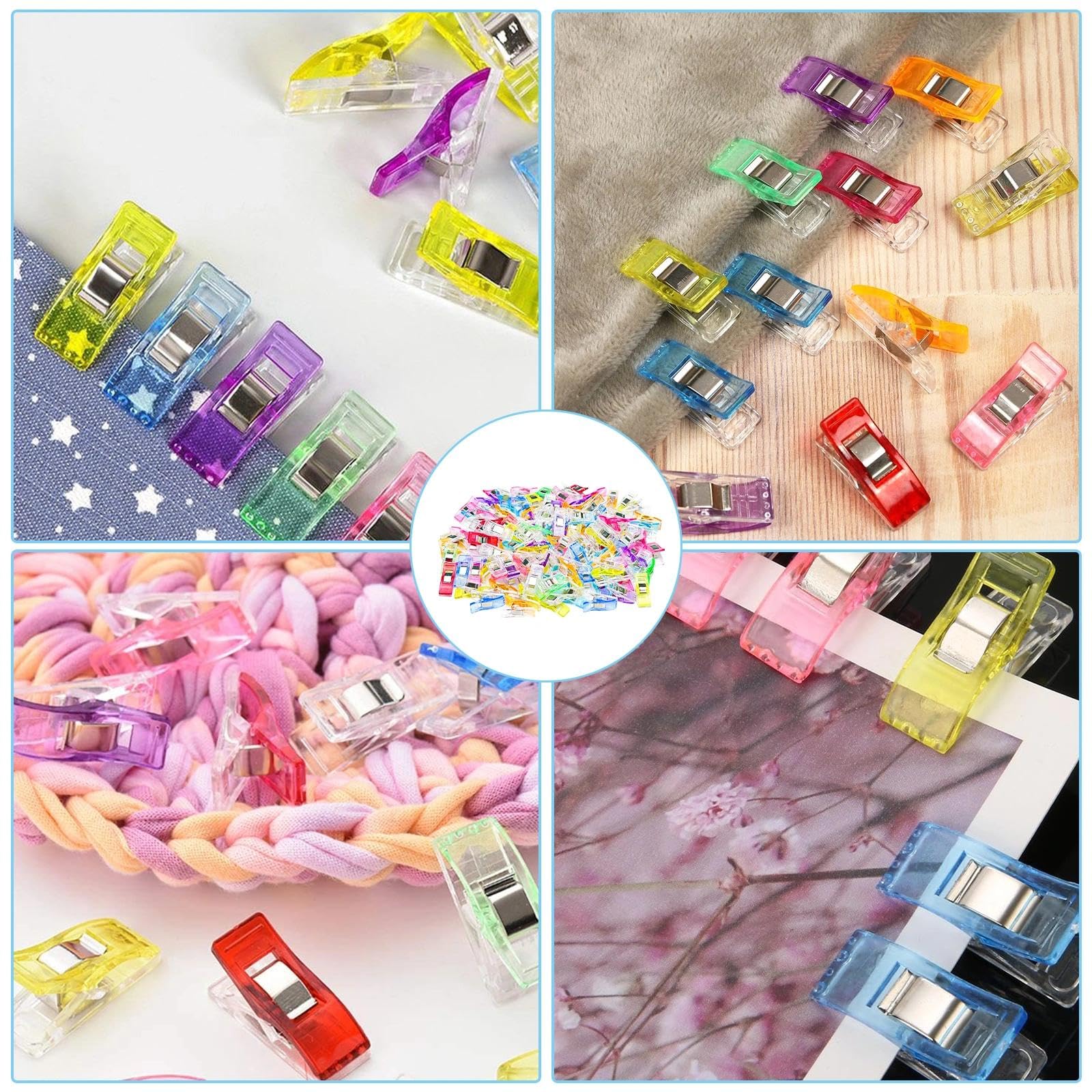 Brysalis 120 PCS Pinzas Costura, Clips de Tela, Manualidades para Acolchar, Accesorios de Plástico, para Costura, Manualidades, Ropa, Fotos, Documentos, Multiusos Casa, Oficina, Viajes Diarios — view 7