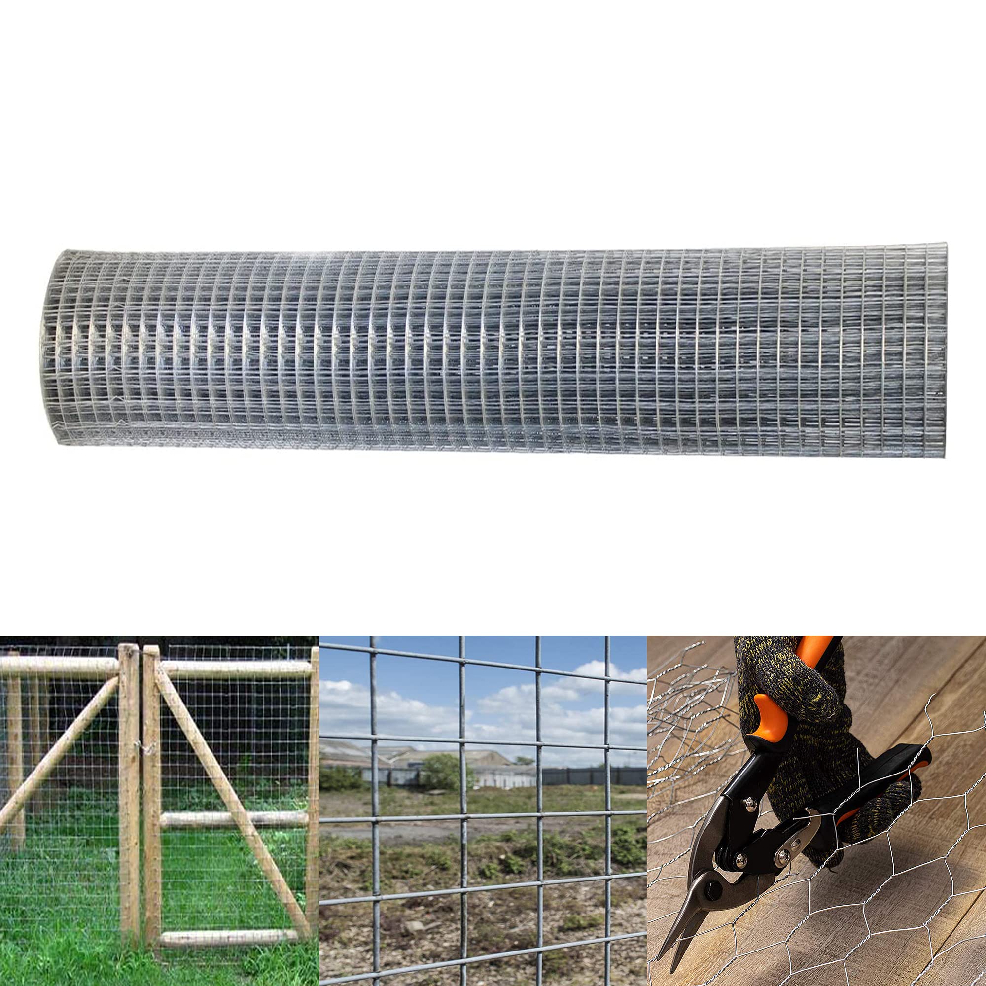 Yinf Silver Galvanised Welded Wire Mesh Fencing Chicken Poultry Aviary Fence Run Hutch Pet Rabbit 915Mm*30M