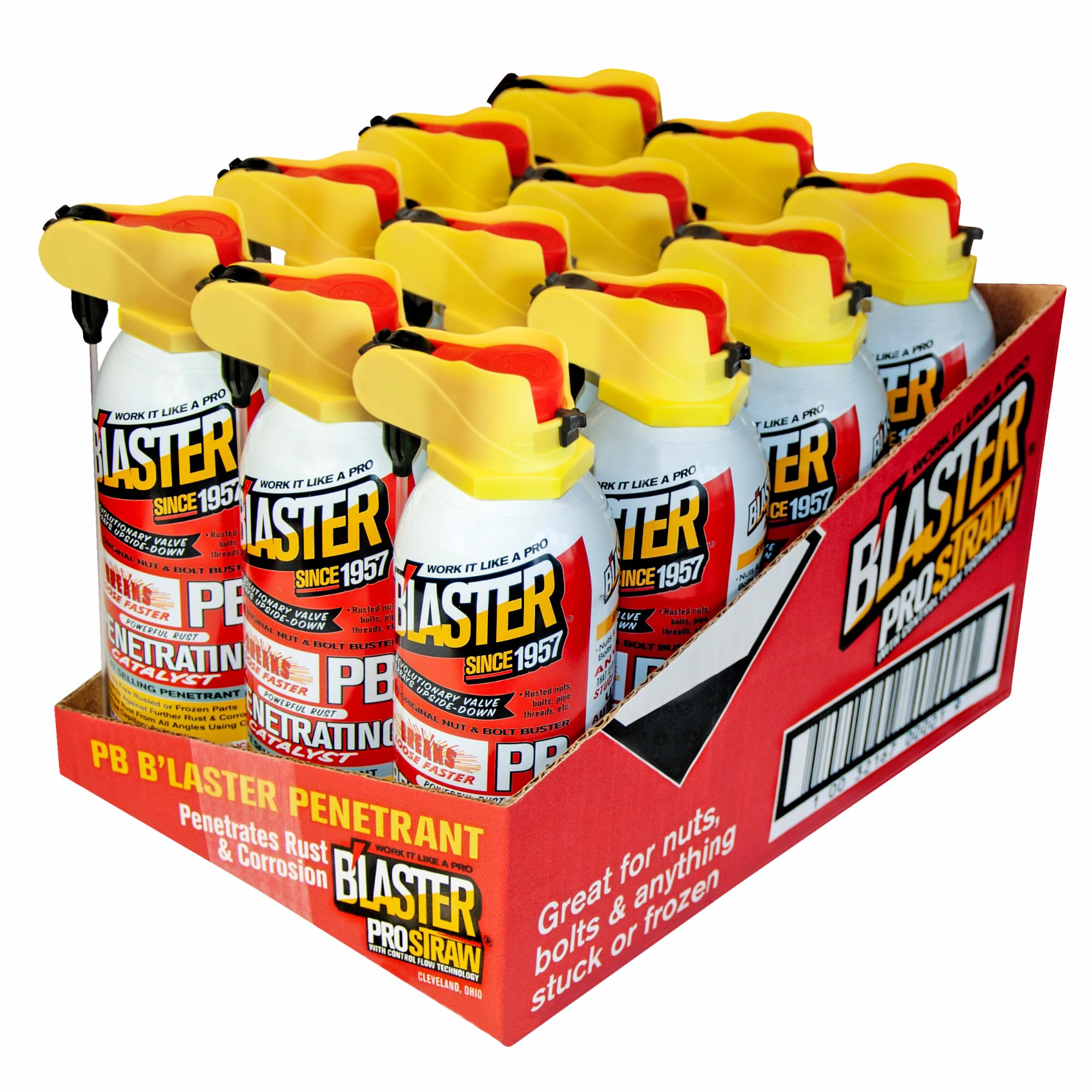 B’Laster Penetrating Oil Spray – Rust Prevention Penetrating Fluid – Loosens Rusted Bolts, Protects Against Corrosion, Multi-Use Anti Rust Spray for Frozen Parts – 11oz (Case of 12)