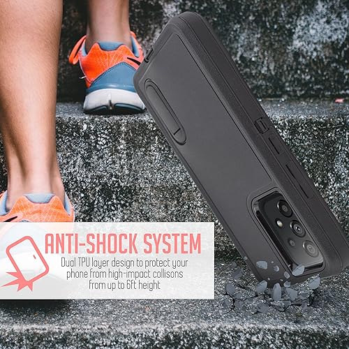 Miniatura 4 de SM-A536U - Funda compatible con Samsung Galaxy A53 5G SM-A536U con protector de pantalla, prueba de caídas de grado militar, parte trasera dura mate