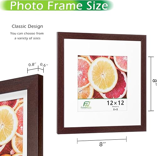 Vista 42 de FrameWorks Marcos de fotos clásicos de madera de 11 x 14 a 8 x 10 pulgadas con vidrio templado, roble natural, paquete de 6