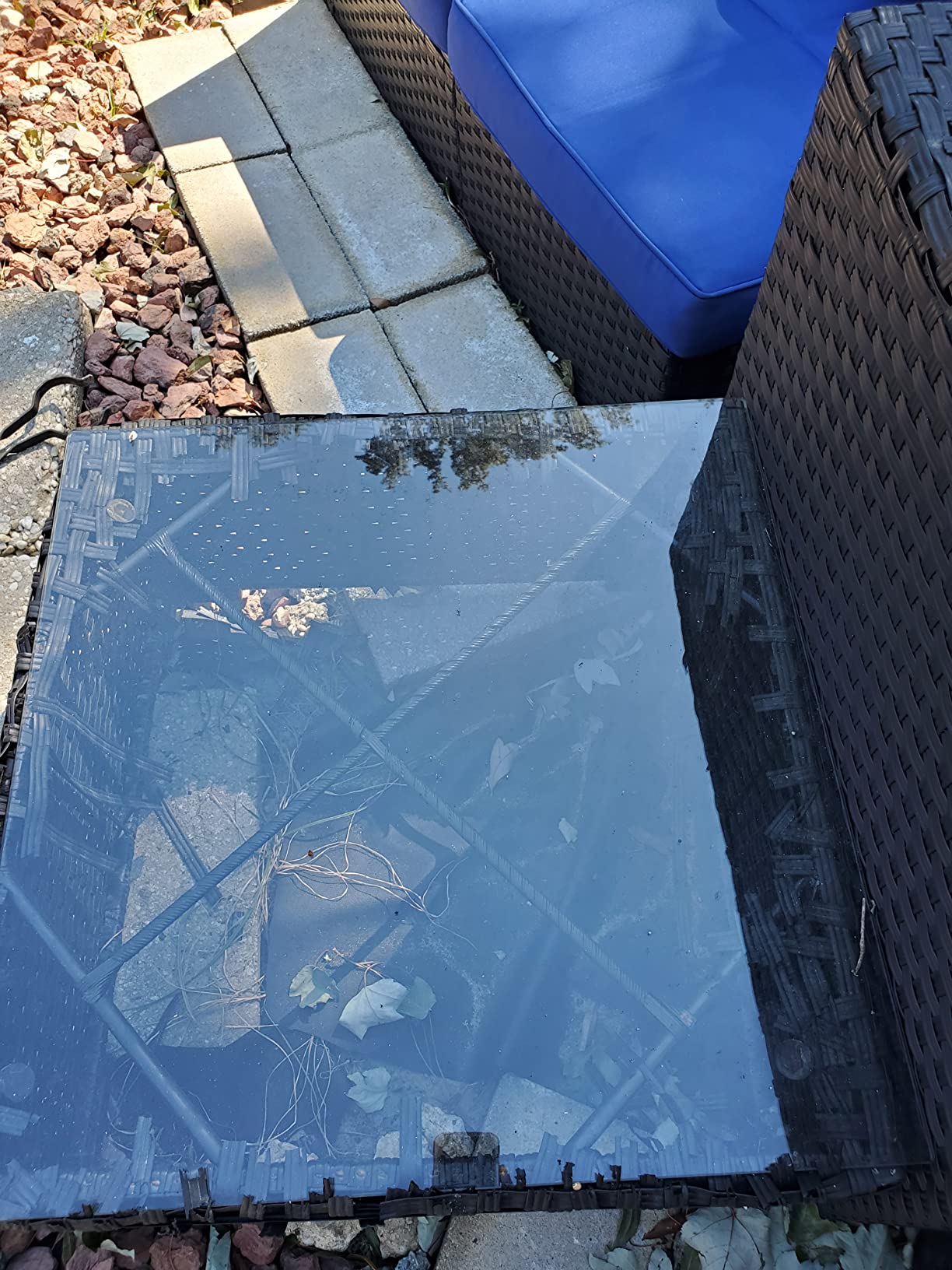 38/mo Finance Outdoor PE Wicker Patio Furniture Set 4 Piece Black