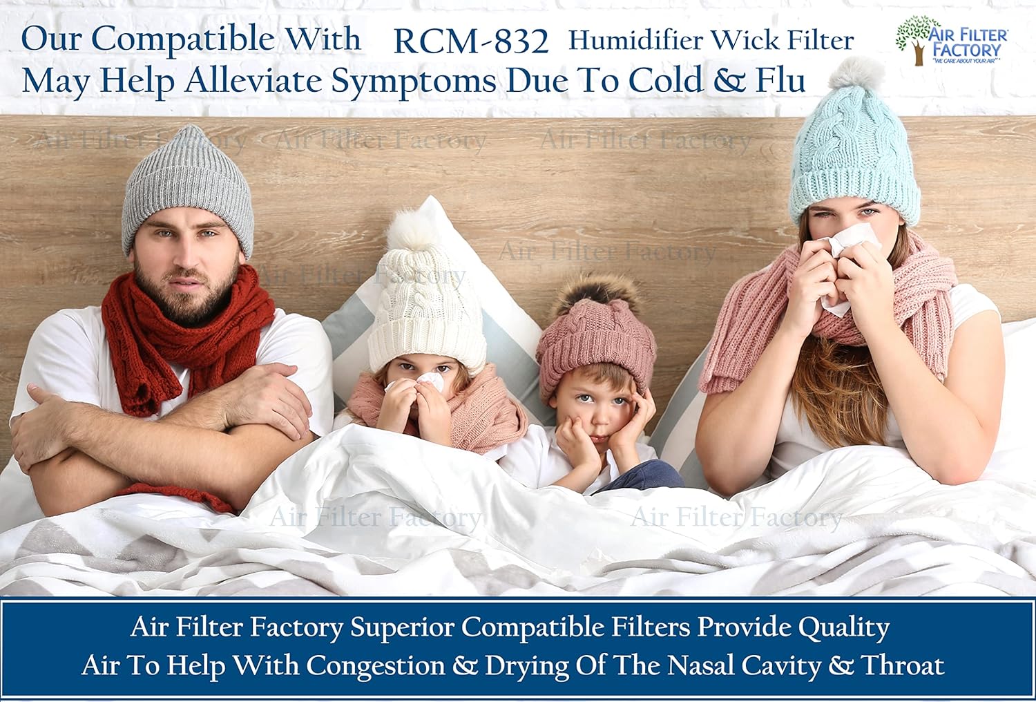 2-Pack Air Filter Factory Replacement For ReliOn RCM-832 Humidifier Wick Filters : Appliances