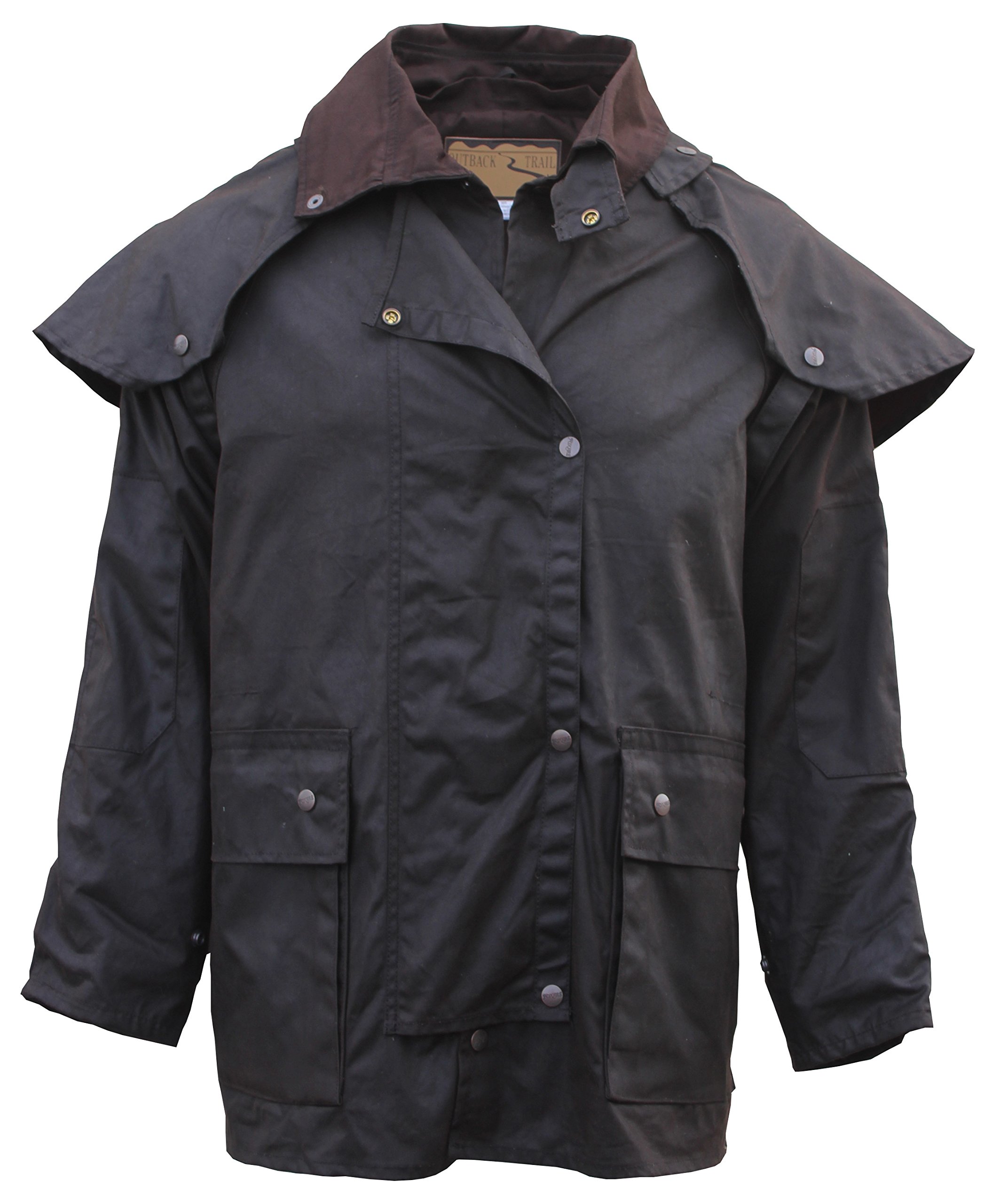 Foxfire Men's Short Oilskin Western Australian Waterproof Duster Coat, Raincoat Oil Cloth Cotton