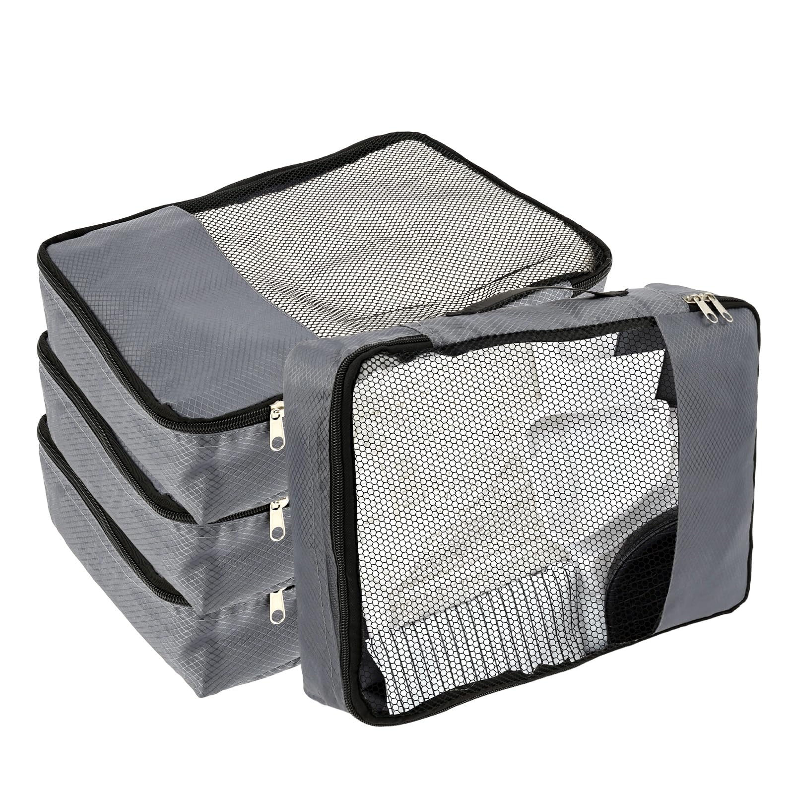 4 Piece Packing Cubes for Suitcases Space Saving Travel Organiser Bags with