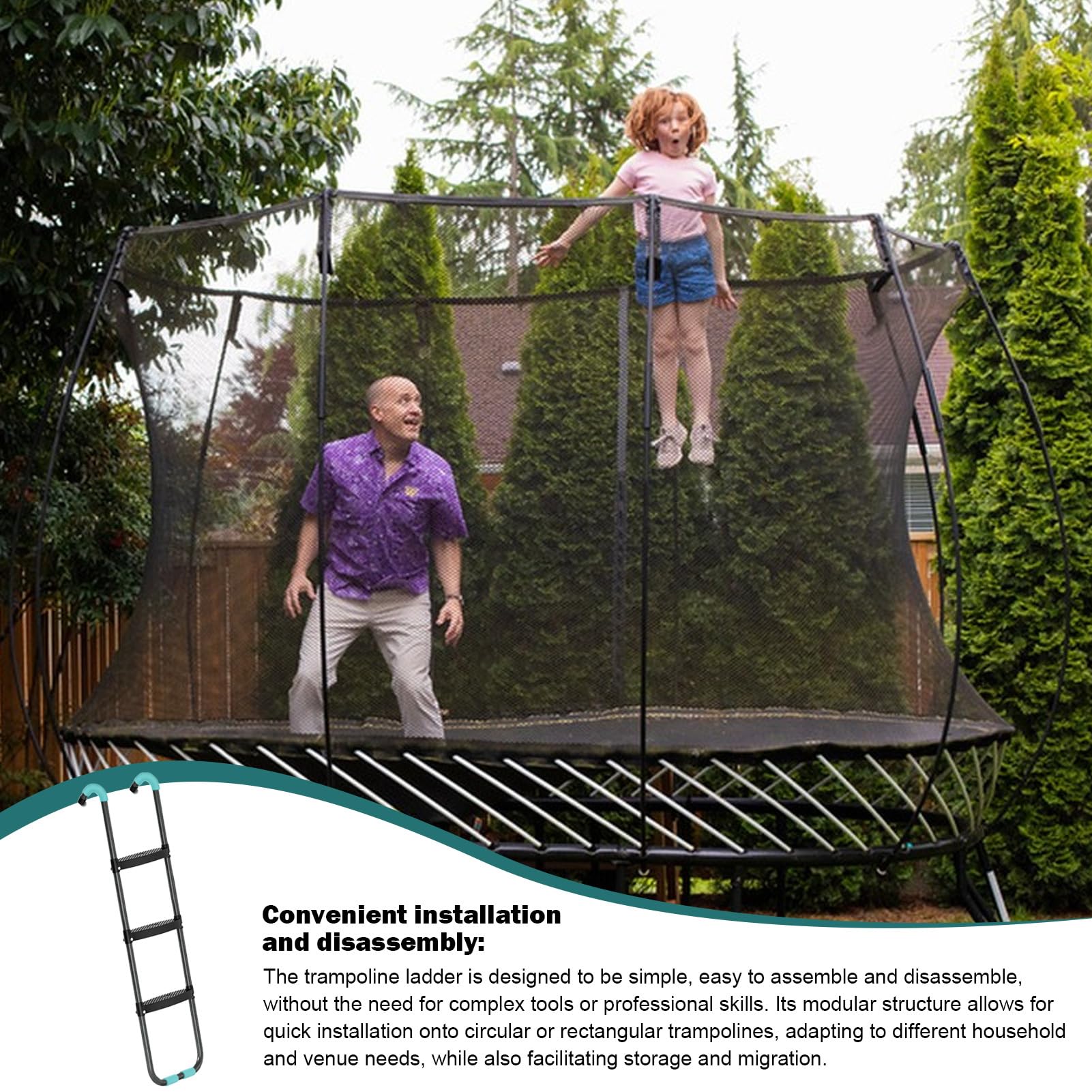 Scalatore per trampolino, scale per trampolino - Scaletta per accessori | per larga a 2 gradini/3 gradini,Parti del Scaletta per per bambini