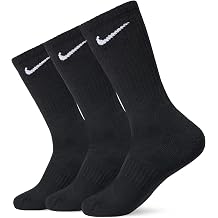 Nike Unisex Adult Everyday Cushioned Training Crew Socks 3-Pack | Mens and Womens