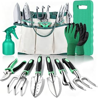 Garden Tools Set 10-Piece Gardening Tools with Kneeling Pad Storage Bag deal from Amazon