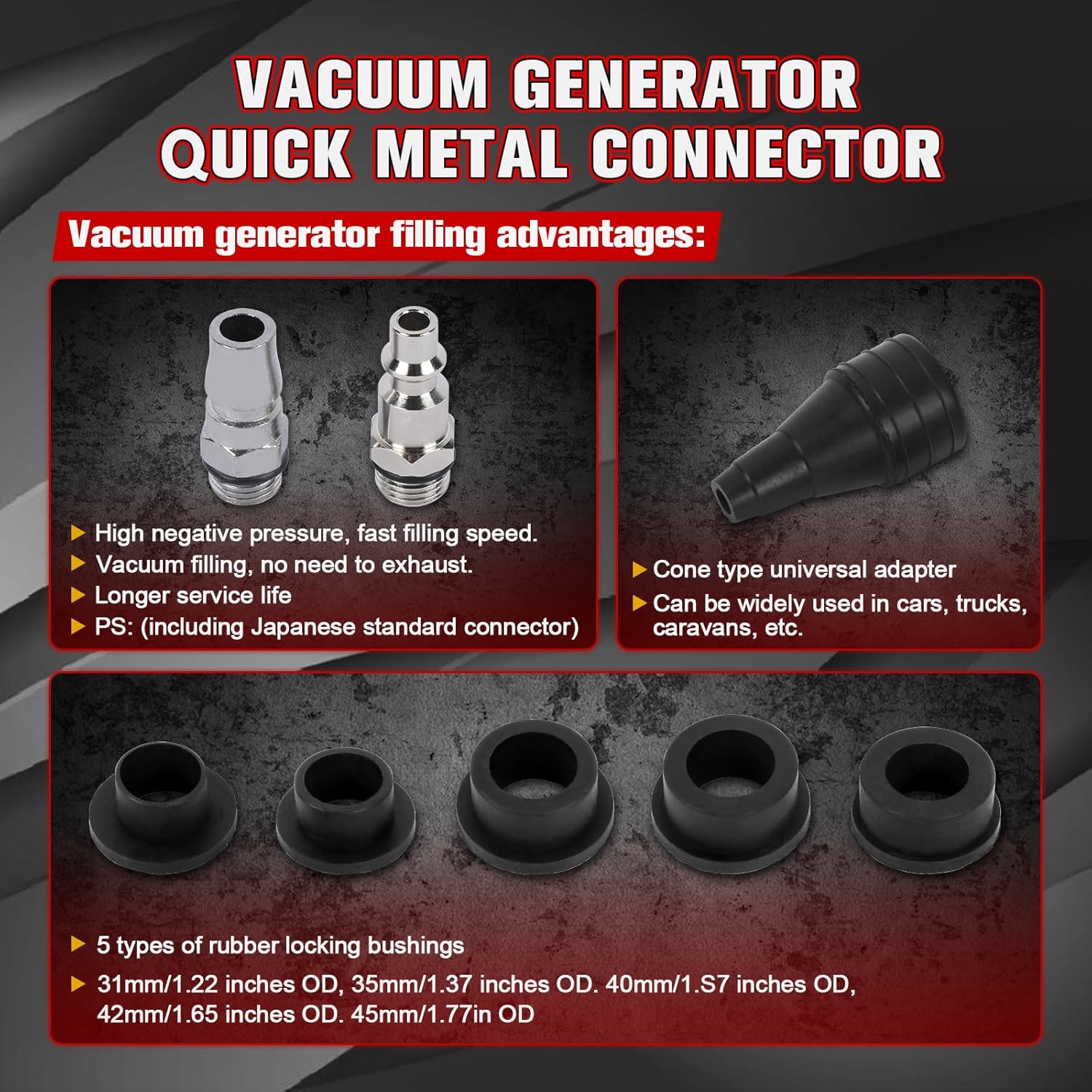 PLAYOCCAR Coolant Vacuum Refill Kit,Universal Coolant Vacuum Filler Automotive Cooling System with Pressure Gauge, 7 Adapters,Hoses for All Vehicles Radiator Pressure Tester